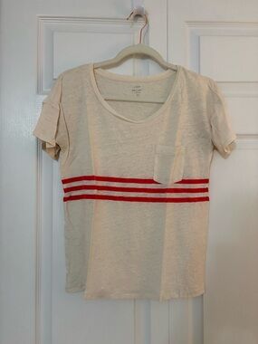 J Crew Linen Short Sleeve Tee